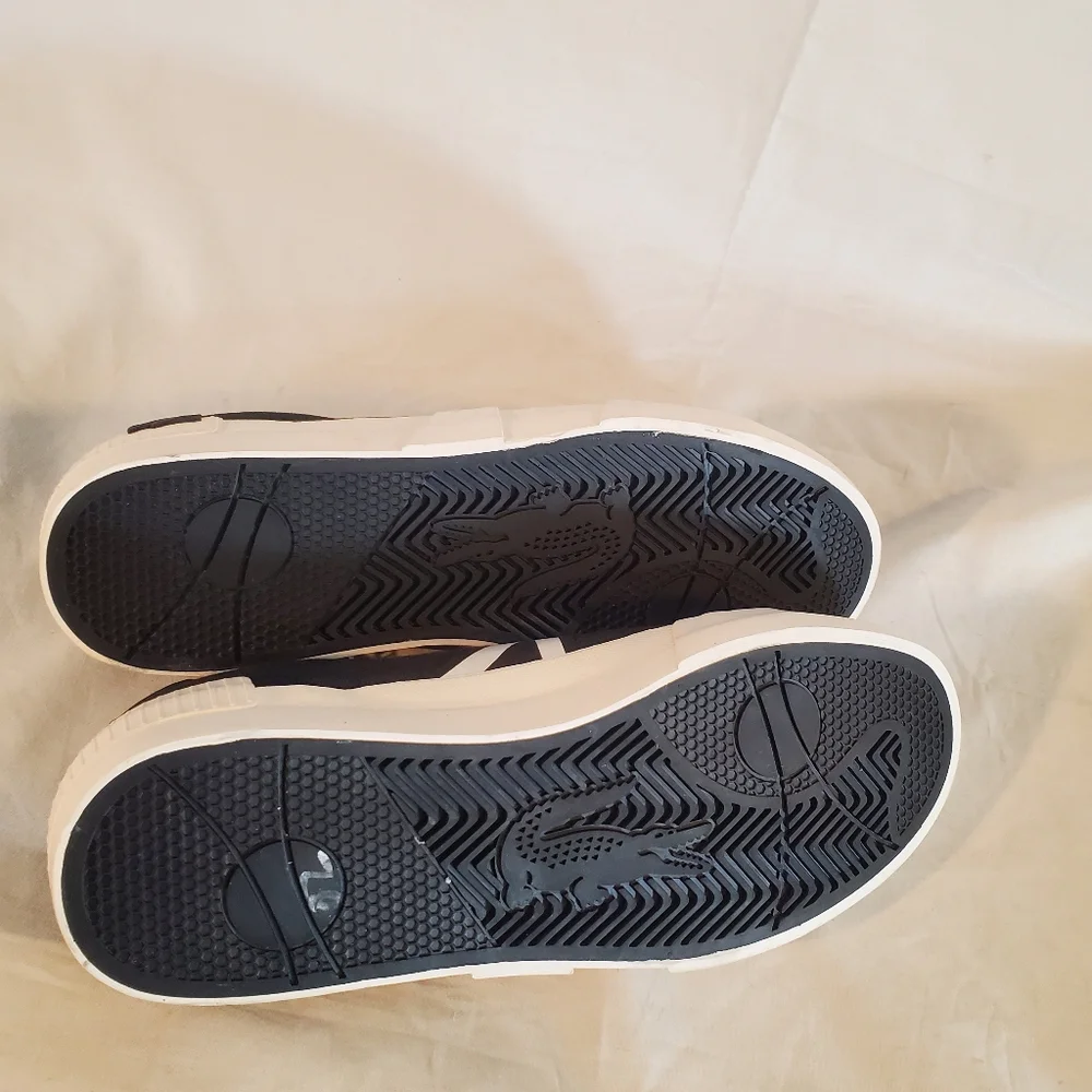 Lacoste Ortholite Men's Size 10.5 Black Canvas Suede Casual Shoes New with Tags - Picture 6 of 6